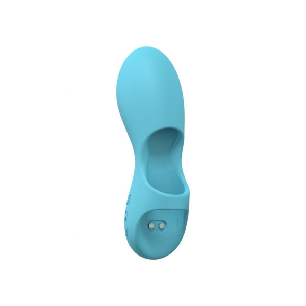 Joy 10 Speed Finger Vibe Silicone Rechargeable Waterproof Blue - Image 2