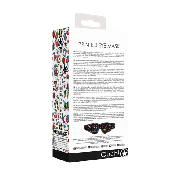Ouch! Printed Eye Mask Old School Tattoo Style Black - Image 3