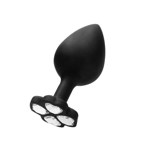 Large Lucky Diamond Butt Plug Black - Image 2