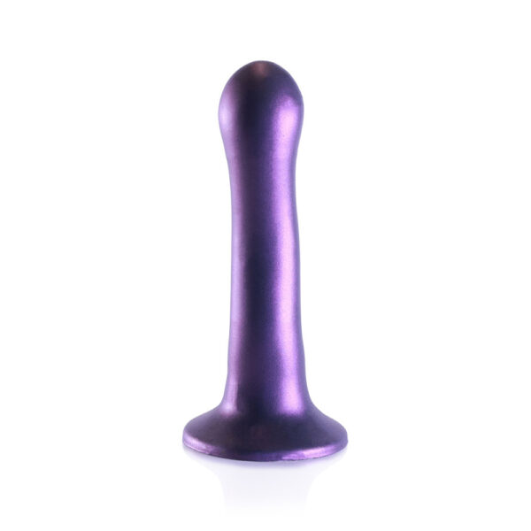 Ultra Soft Silicone Curvy G-Spot Dildo 7" Metallic Purple - Image 2
