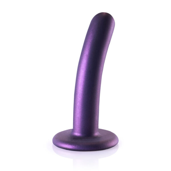 Smooth Silicone G-Spot Dildo 5" Metallic Purple - Image 2