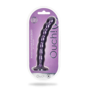 Beaded Silicone G-Spot Dildo 8" Metallic Purple