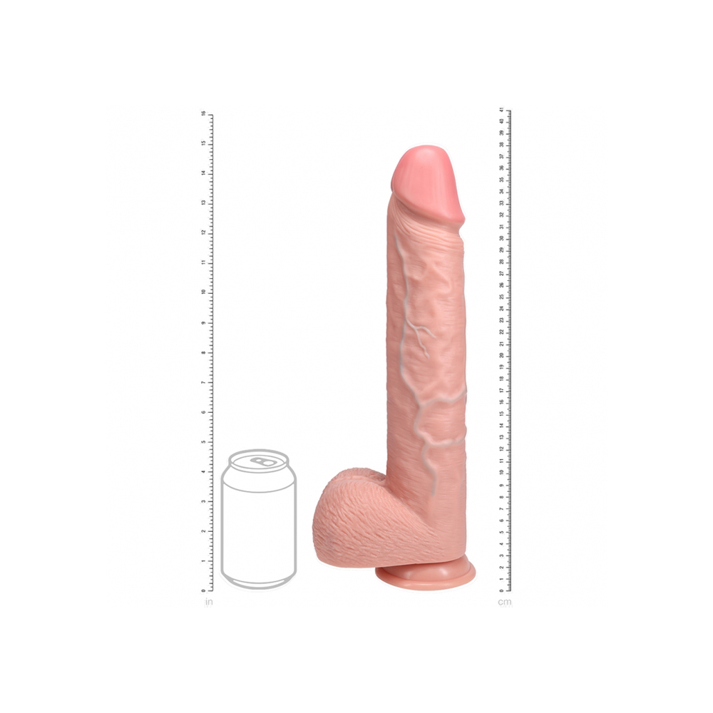 Realrock Extra Long Realistic Dildo With Balls 15" Flesh 3 Realrock Extra Long Realistic Dildo With Balls 15" Flesh - Image 3