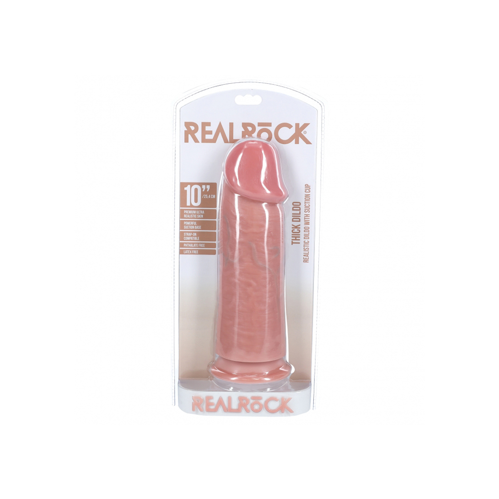 Realrock Extra Thick Realistic Dildo No Balls 10" Flesh 1 Realrock Extra Thick Realistic Dildo No Balls 10" Flesh