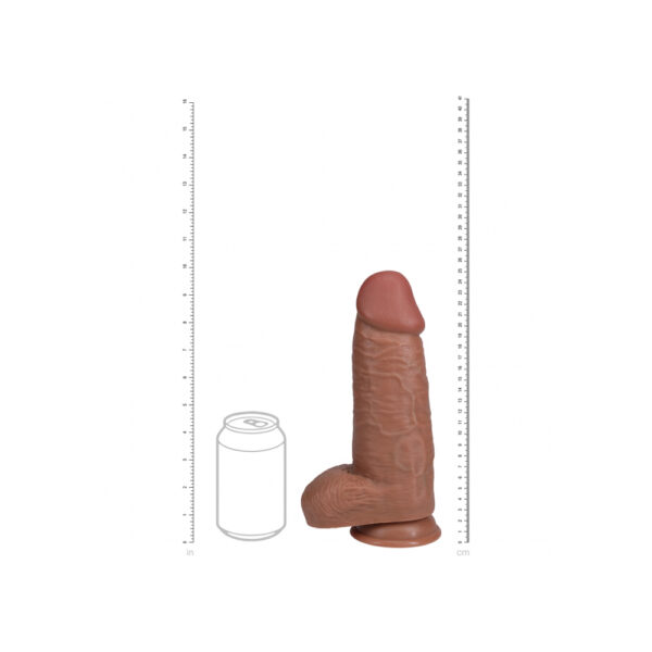 Realrock Extra Thick Realistic Dildo With Balls 10" Tan - Image 3