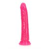 Realrock Glow In The Dark Slim Dildo 8''  Neon Pink