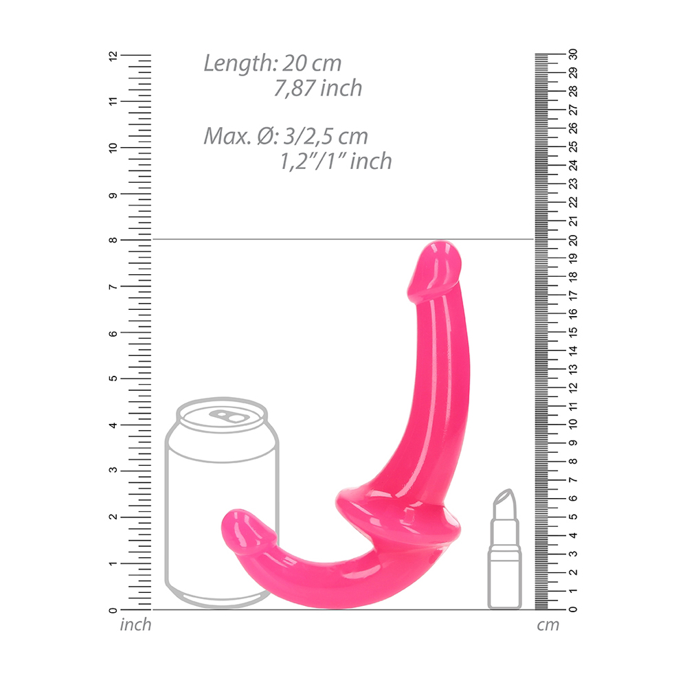 Realrock Glow In The Dark Strapless Strap-On 6'' Neon Pink 3 Realrock Glow In The Dark Strapless Strap-On 6'' Neon Pink - Image 3