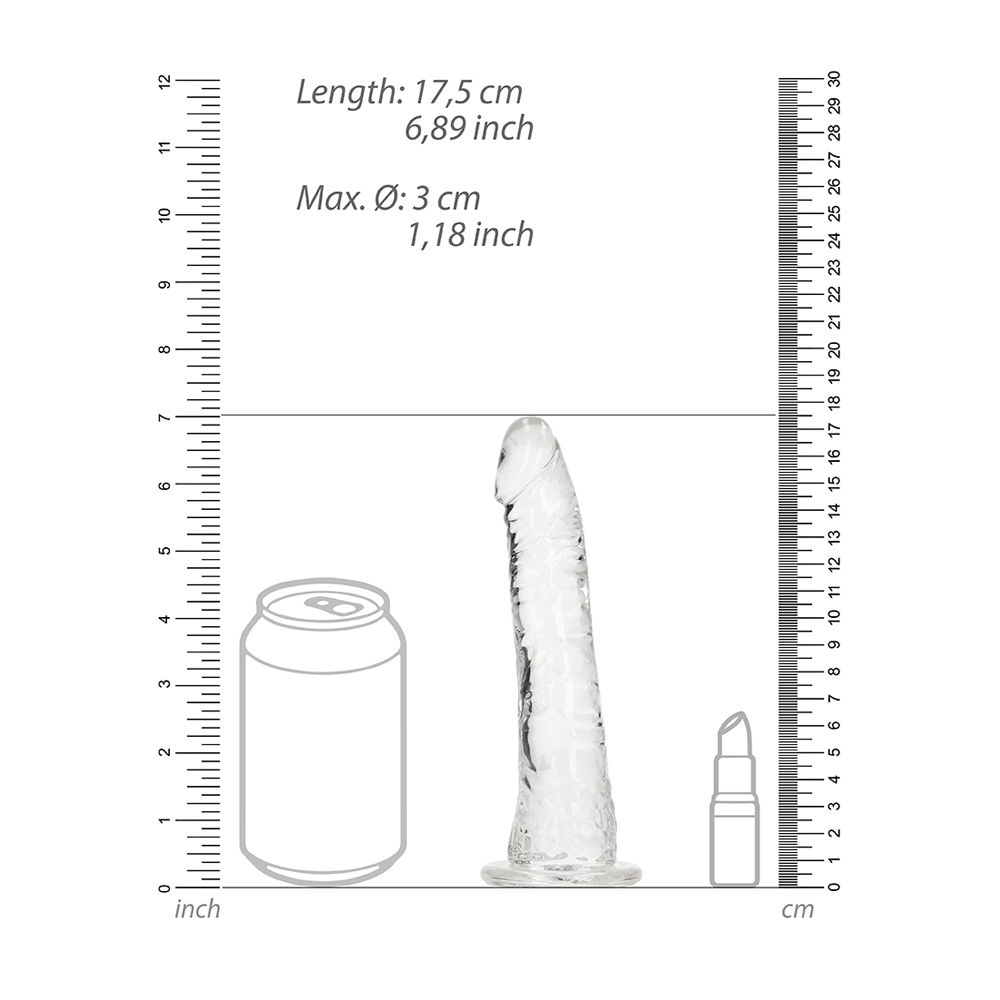 Realrock Crystal Clear Slim Dildo 6'' Transparent 3 Realrock Crystal Clear Slim Dildo 6'' Transparent - Image 3