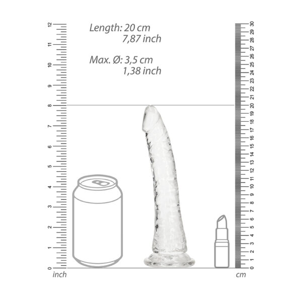 Realrock Crystal Clear Slim Dildo 7'' Transparent - Image 3