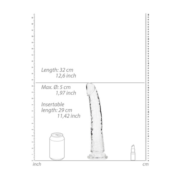 Realrock Crystal Clear Slim Dildo 11'' Transparent - Image 3