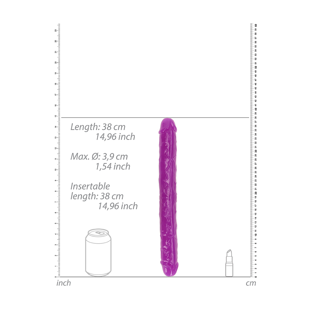 Realrock Glow In The Dark Double Dong 15'' Neon Purple 3 Realrock Glow In The Dark Double Dong 15'' Neon Purple - Image 3