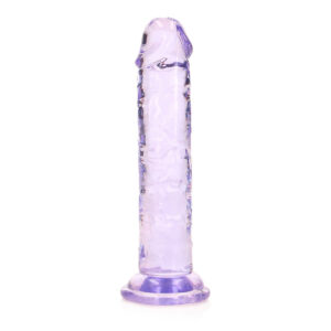 Realrock Crystal Clear Straight Realistic Dildo With Suction Cup 6'' Purple