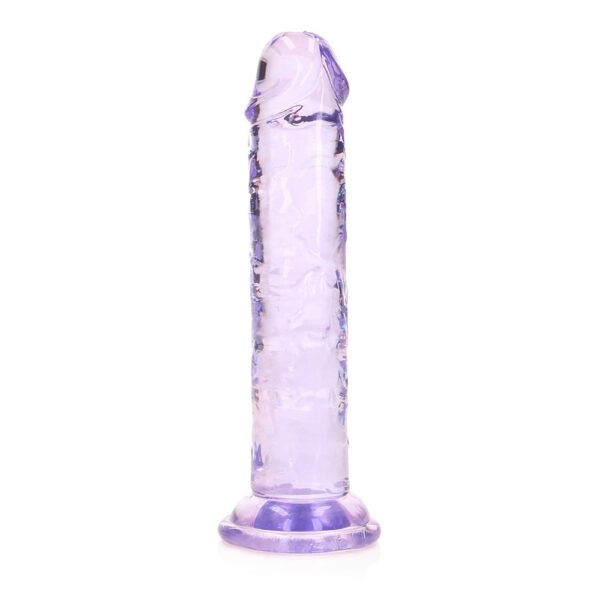 Realrock Crystal Clear Straight Realistic Dildo With Suction Cup 6'' Purple