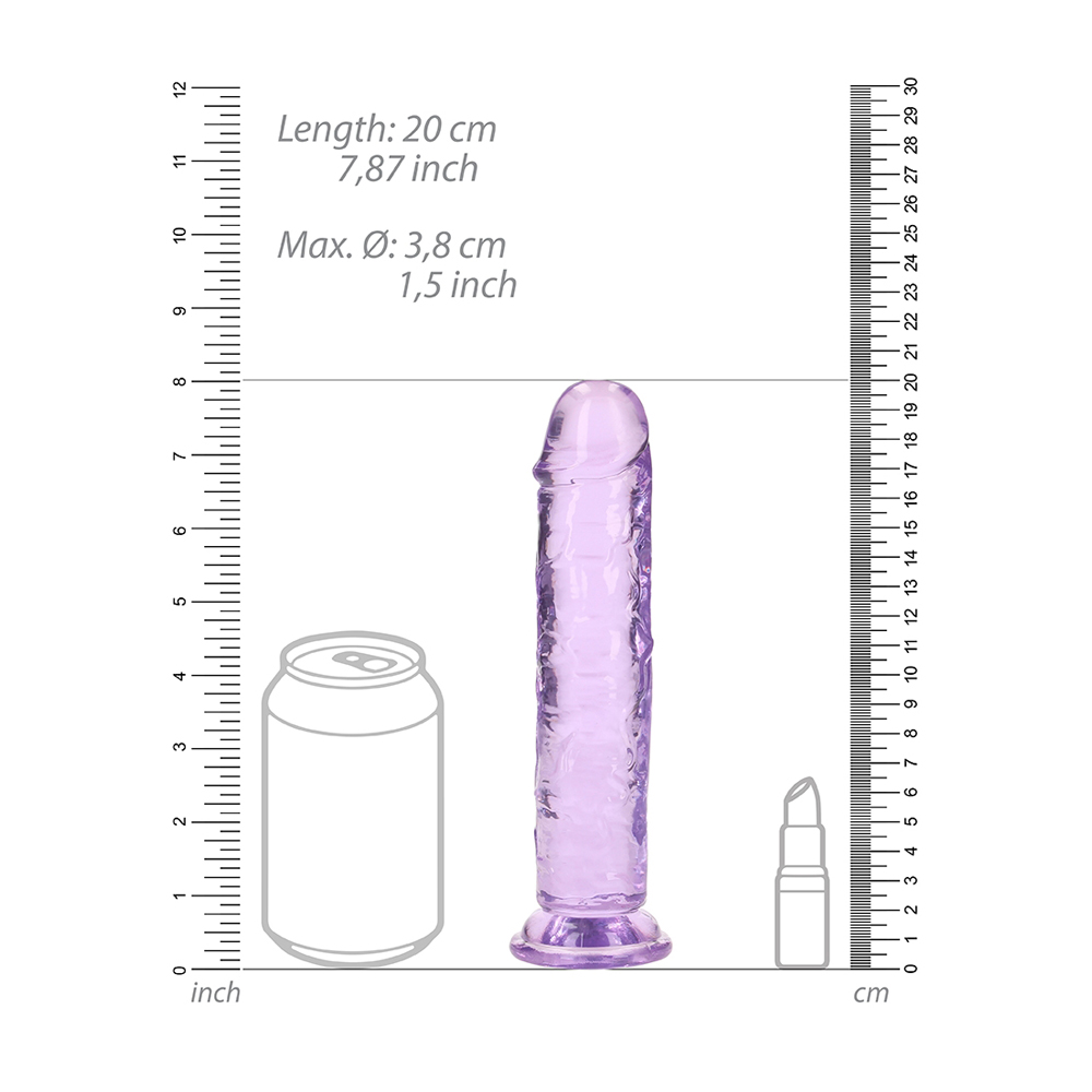 Realrock Crystal Clear Straight Realistic Dildo With Suction Cup 7'' Purple 3 Realrock Crystal Clear Straight Realistic Dildo With Suction Cup 7'' Purple - Image 3