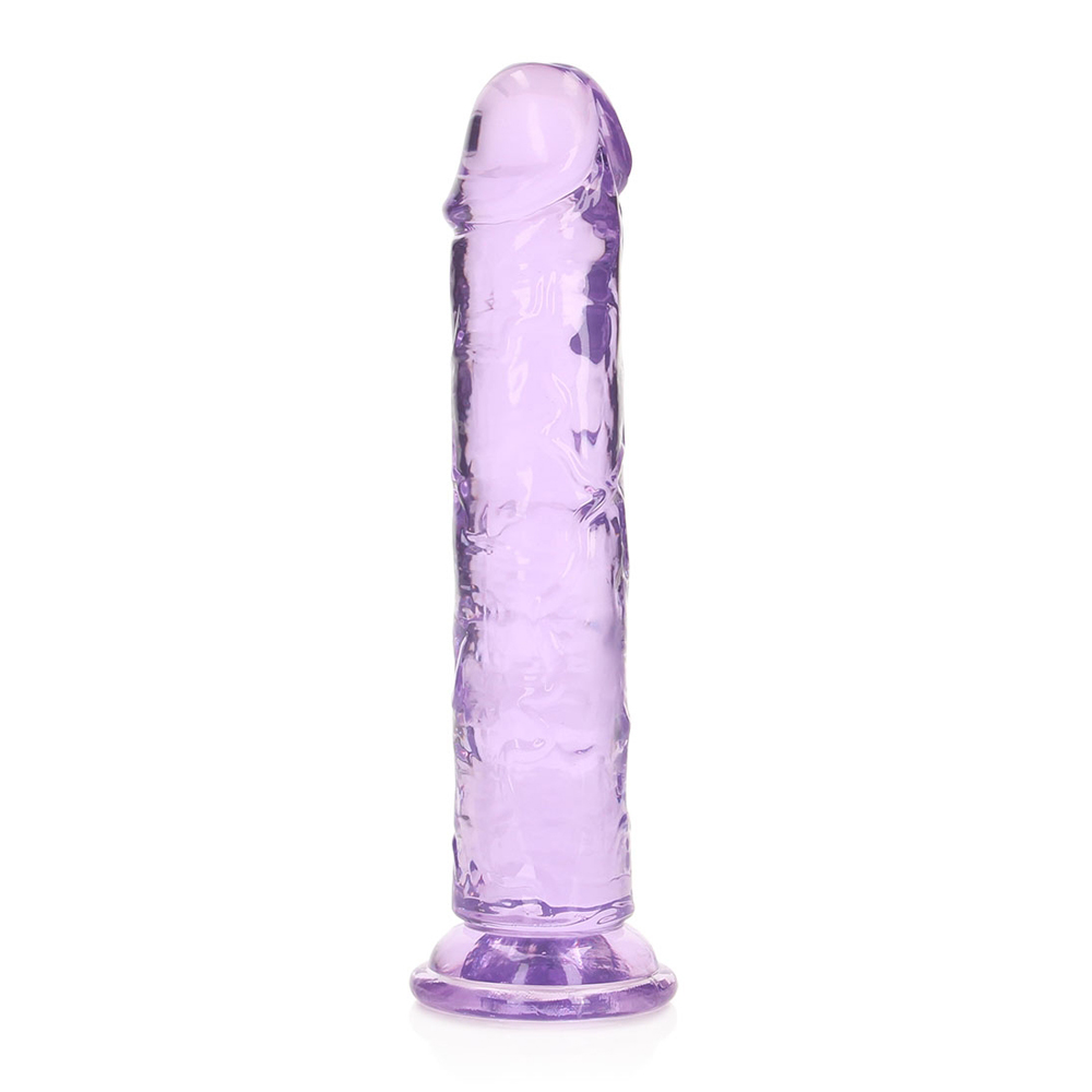 Realrock Crystal Clear Straight Realistic Dildo With Suction Cup 7'' Purple 1 Realrock Crystal Clear Straight Realistic Dildo With Suction Cup 7'' Purple