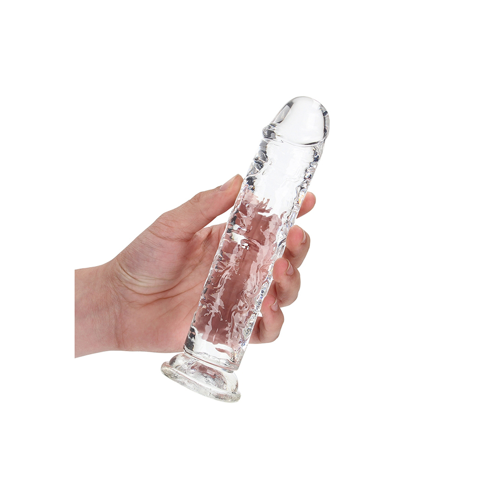 Realrock Crystal Clear Straight Realistic Dildo With Suction Cup 7'' Transparent 2 Realrock Crystal Clear Straight Realistic Dildo With Suction Cup 7'' Transparent - Image 2