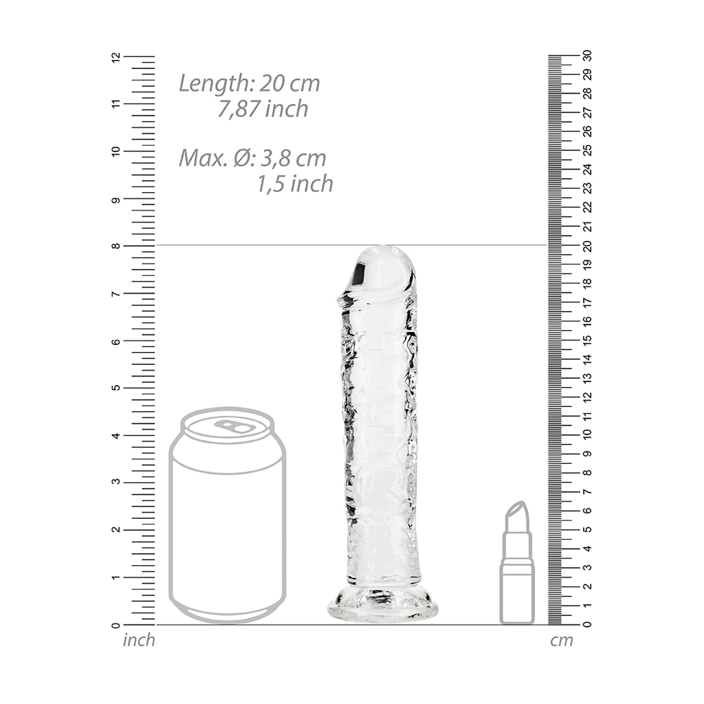 Realrock Crystal Clear Straight Realistic Dildo With Suction Cup 7'' Transparent 3 Realrock Crystal Clear Straight Realistic Dildo With Suction Cup 7'' Transparent - Image 3