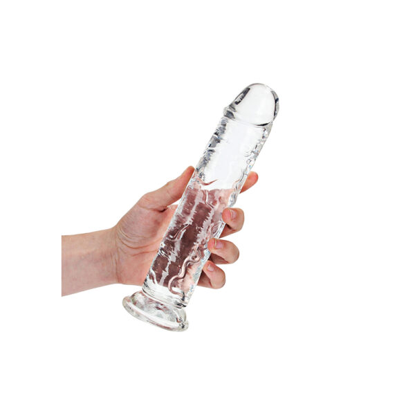 Realrock Crystal Clear Straight Realistic Dildo With Suction Cup 9'' Transparent - Image 2