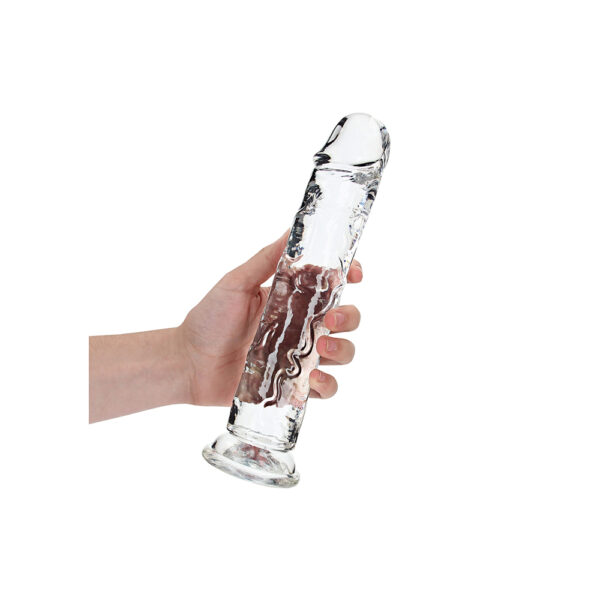 Realrock Crystal Clear Straight Realistic Dildo With Suction Cup 10'' Transparent - Image 2