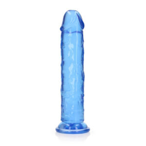 Realrock Crystal Clear Straight Realistic Dildo With Suction Cup 11'' Blue