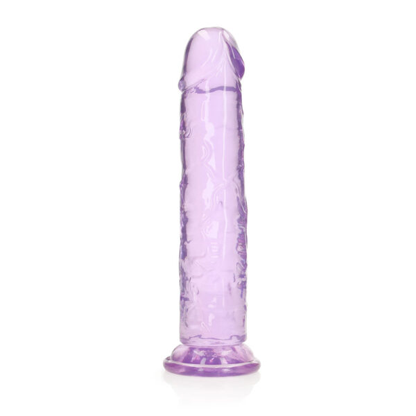 Realrock Crystal Clear Straight Realistic Dildo With Suction Cup 11'' Purple