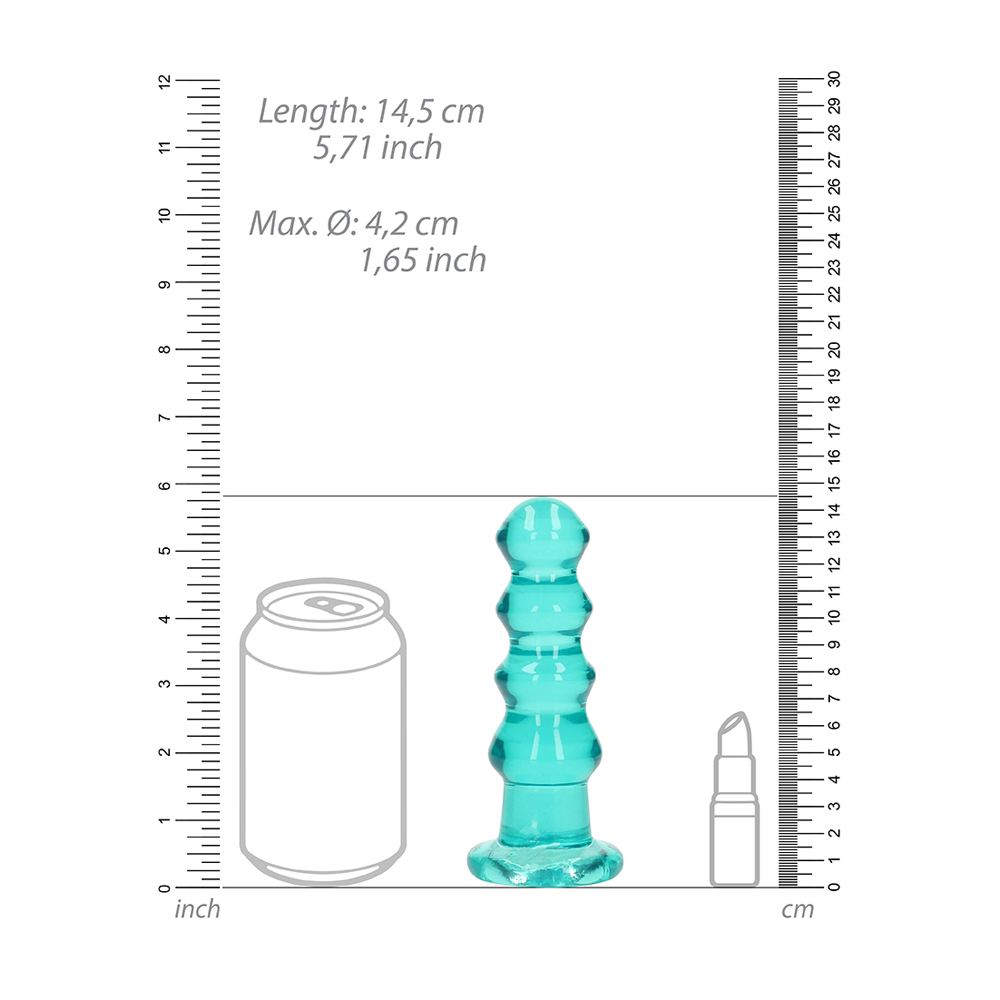 Realrock Crystal Clear Curvy Dildo Or Butt Plug 5.5'' Turquoise 3 Realrock Crystal Clear Curvy Dildo Or Butt Plug 5.5'' Turquoise - Image 3