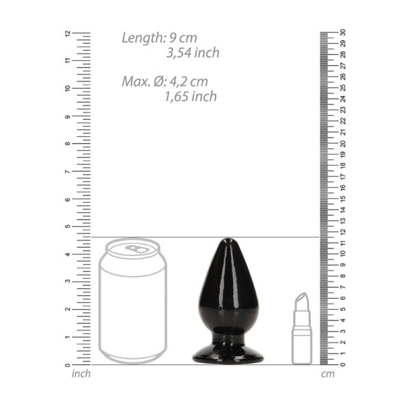 Realrock Crystal Clear Anal Plug 4.5'' Black - Image 3
