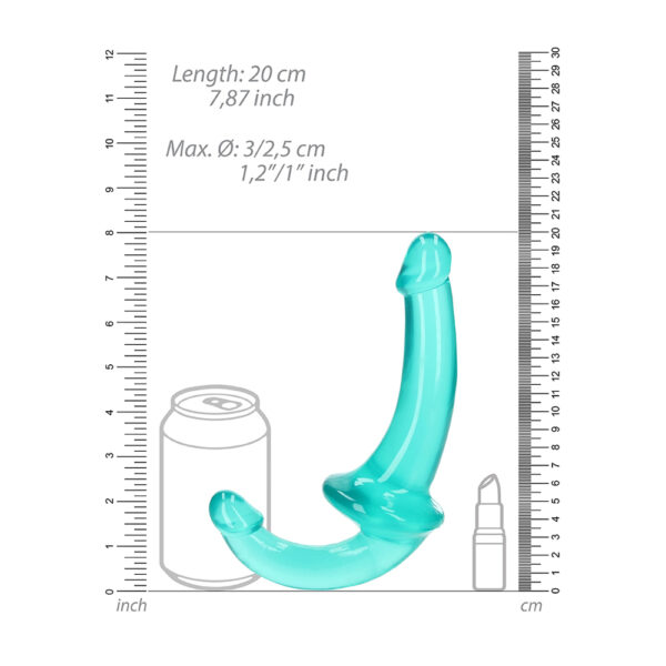 Realrock Crystal Clear Strapless Strap-On 6'' Turquoise - Image 3
