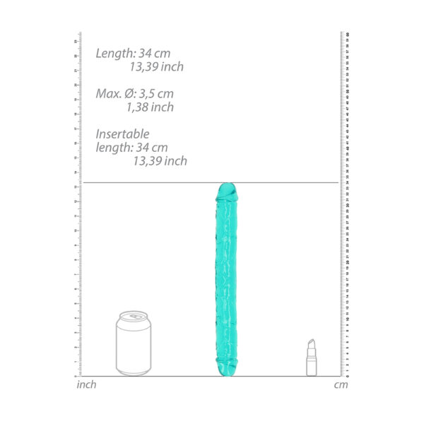 Realrock Crystal Clear Double Dong 13'' Turquoise - Image 3
