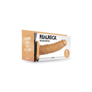 Realrock Hollow Strap-On Without Balls 8" Tan