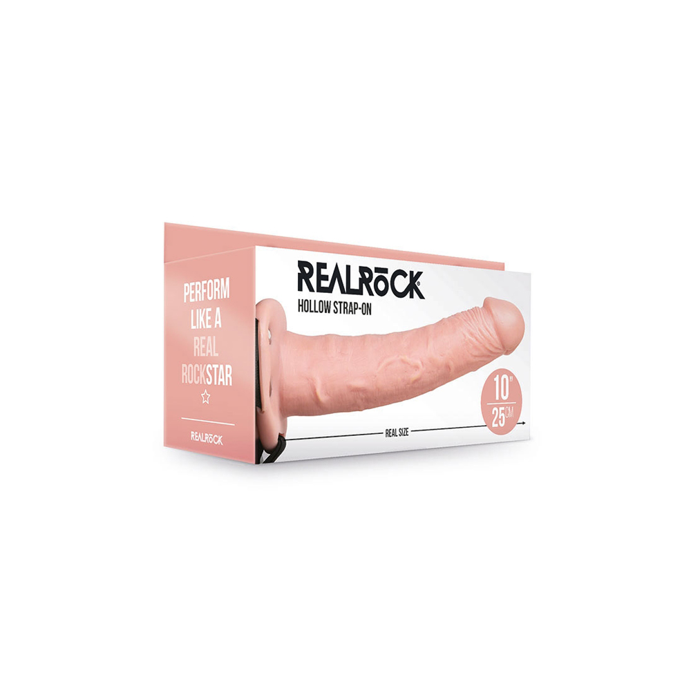 Realrock Hollow Strap-On Without Balls 10" Flesh 1 Realrock Hollow Strap-On Without Balls 10" Flesh