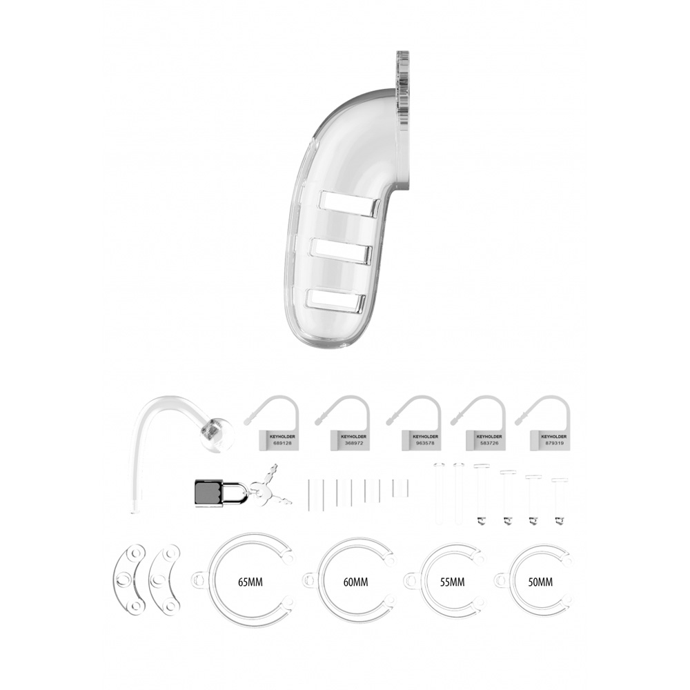 Model 12 Chasity 5.5" Cage With Plug Transparent 3 Model 12 Chasity 5.5" Cage With Plug Transparent - Image 3