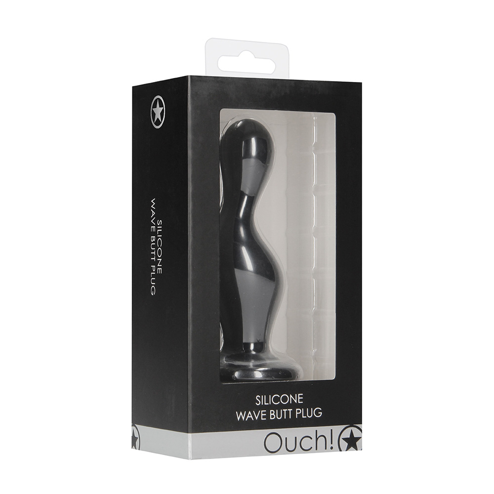 Ouch! Wave Butt Plug Black 1 Ouch! Wave Butt Plug Black