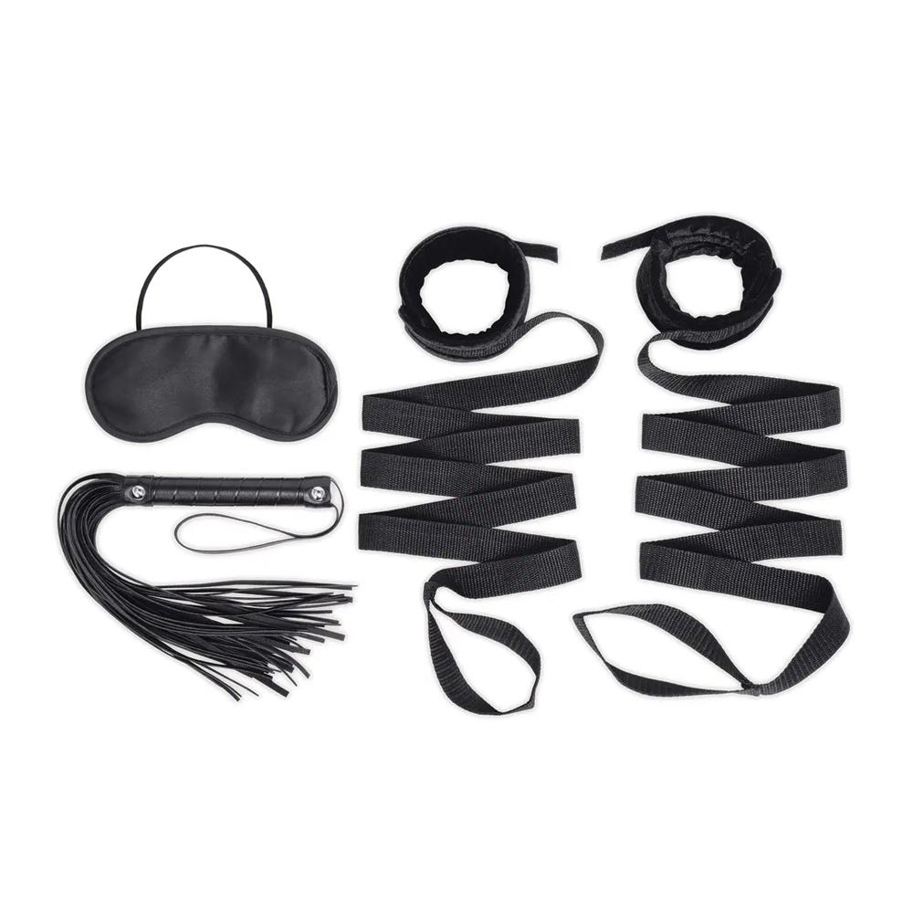 4Pc Bondage Bed Strap & Flogger Kit 2 4Pc Bondage Bed Strap & Flogger Kit - Image 2