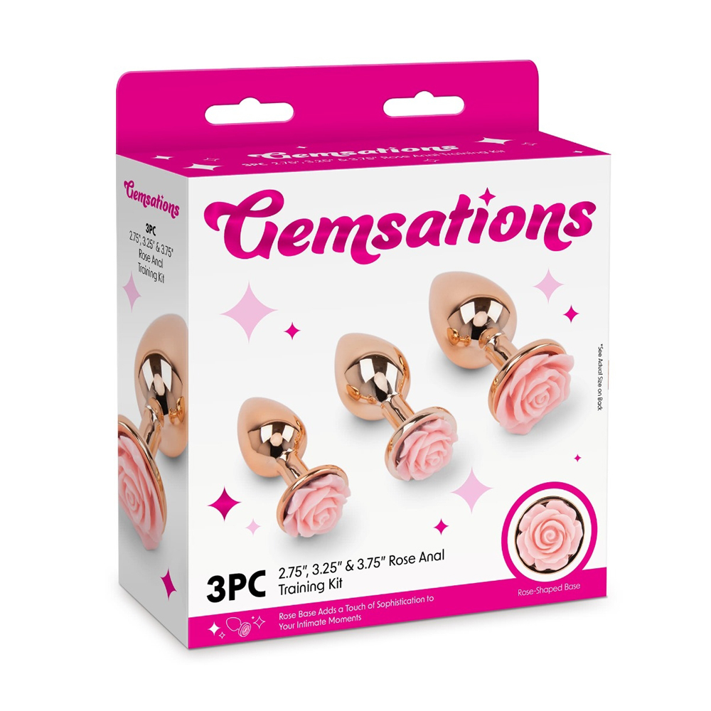 Gemsations 3Pc Rose Anal Training Kit Rose Gold 1 Gemsations 3Pc Rose Anal Training Kit Rose Gold