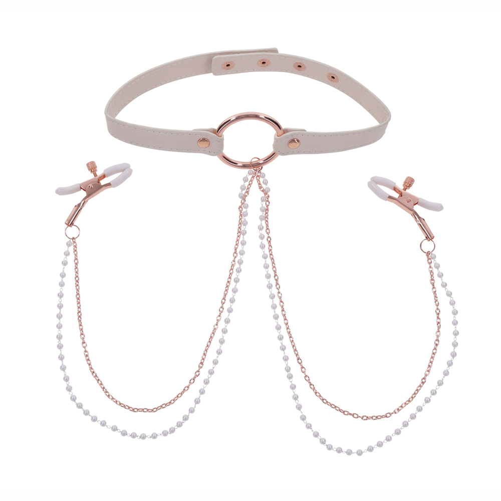 Peaches 'N CreaMe Collar With Nipple Clamps 2 Peaches 'N CreaMe Collar With Nipple Clamps - Image 2
