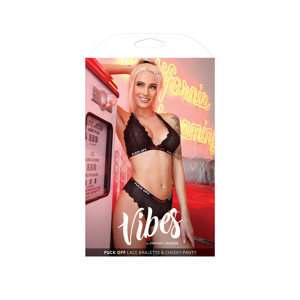 Fuck Off Lace Bralette & Cheeky Panty - L/XL Boxed 1 Fuck Off Lace Bralette & Cheeky Panty - L/XL Boxed
