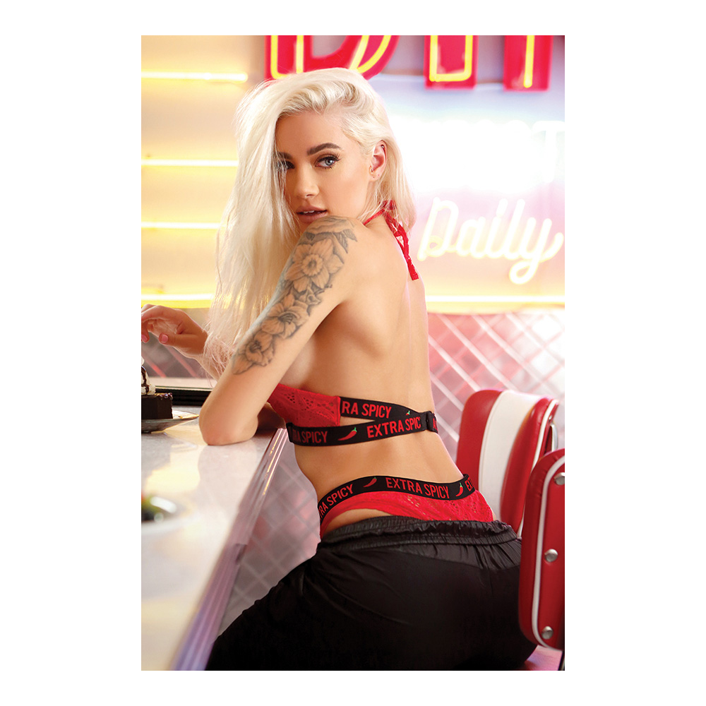 Extra Spicy Halter Bralette & Cheeky Panty - L/XL Boxed 3 Extra Spicy Halter Bralette & Cheeky Panty - L/XL Boxed - Image 3