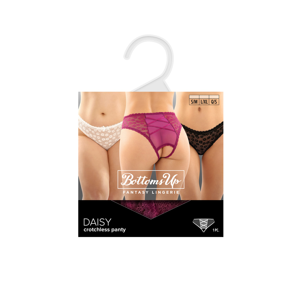 Daisy Crotchless Lace Panty White L/Xl 3 Daisy Crotchless Lace Panty White L/Xl - Image 3