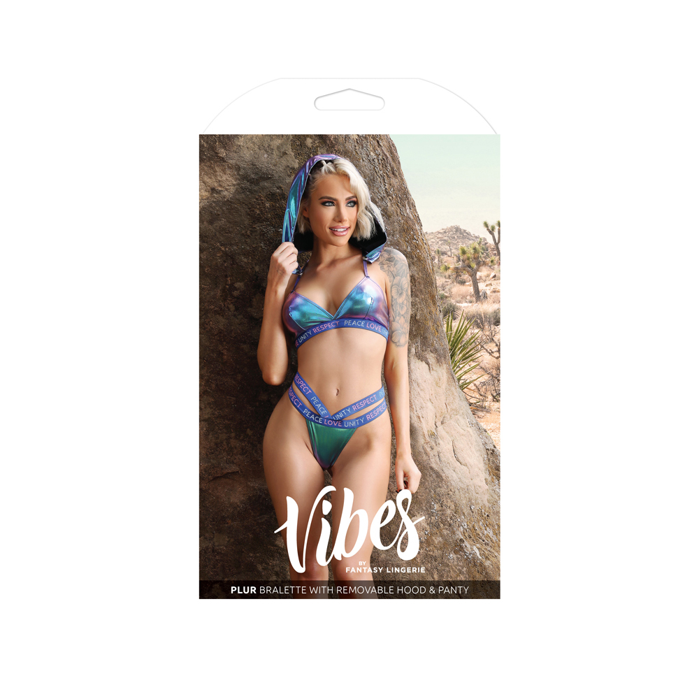 Plur Bralette With Removable Hood & Panty L/Xl 1 Plur Bralette With Removable Hood & Panty L/Xl
