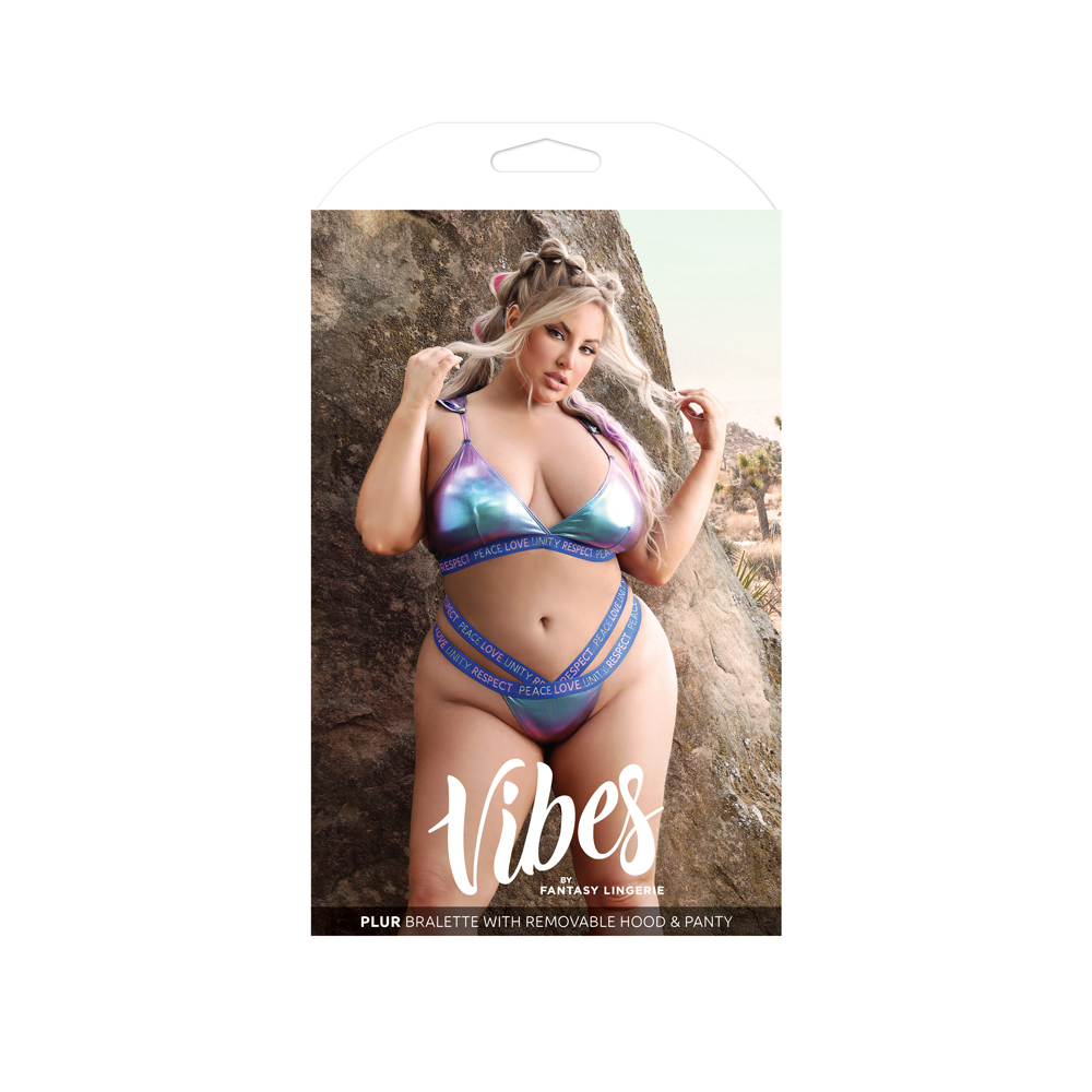 Plur Bralette With Removable Hood & Panty Queen Size 1 Plur Bralette With Removable Hood & Panty Queen Size