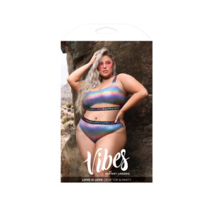 Love Is Love Crop Top & Panty Queen Size