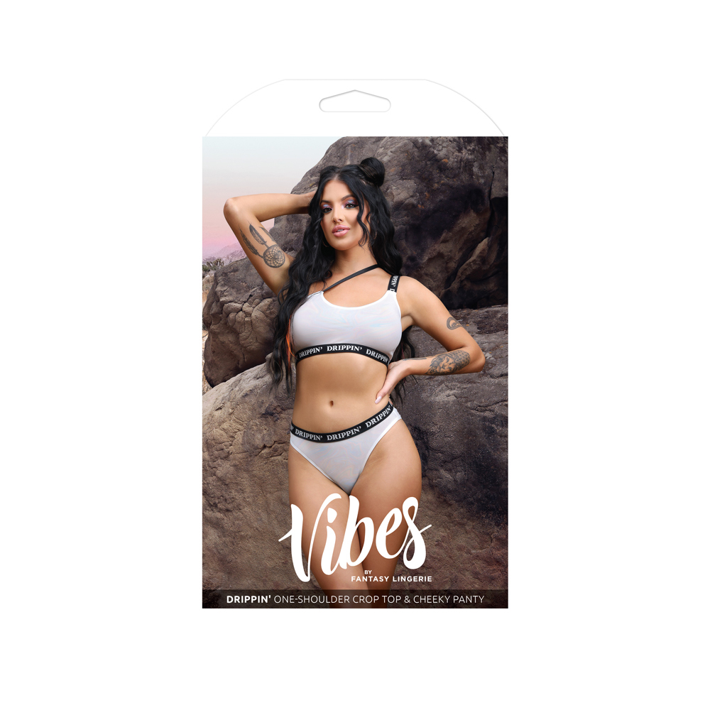 Drippin' One-Shoulder Crop Top & Cheeky Panty L/Xl 1 Drippin' One-Shoulder Crop Top & Cheeky Panty L/Xl