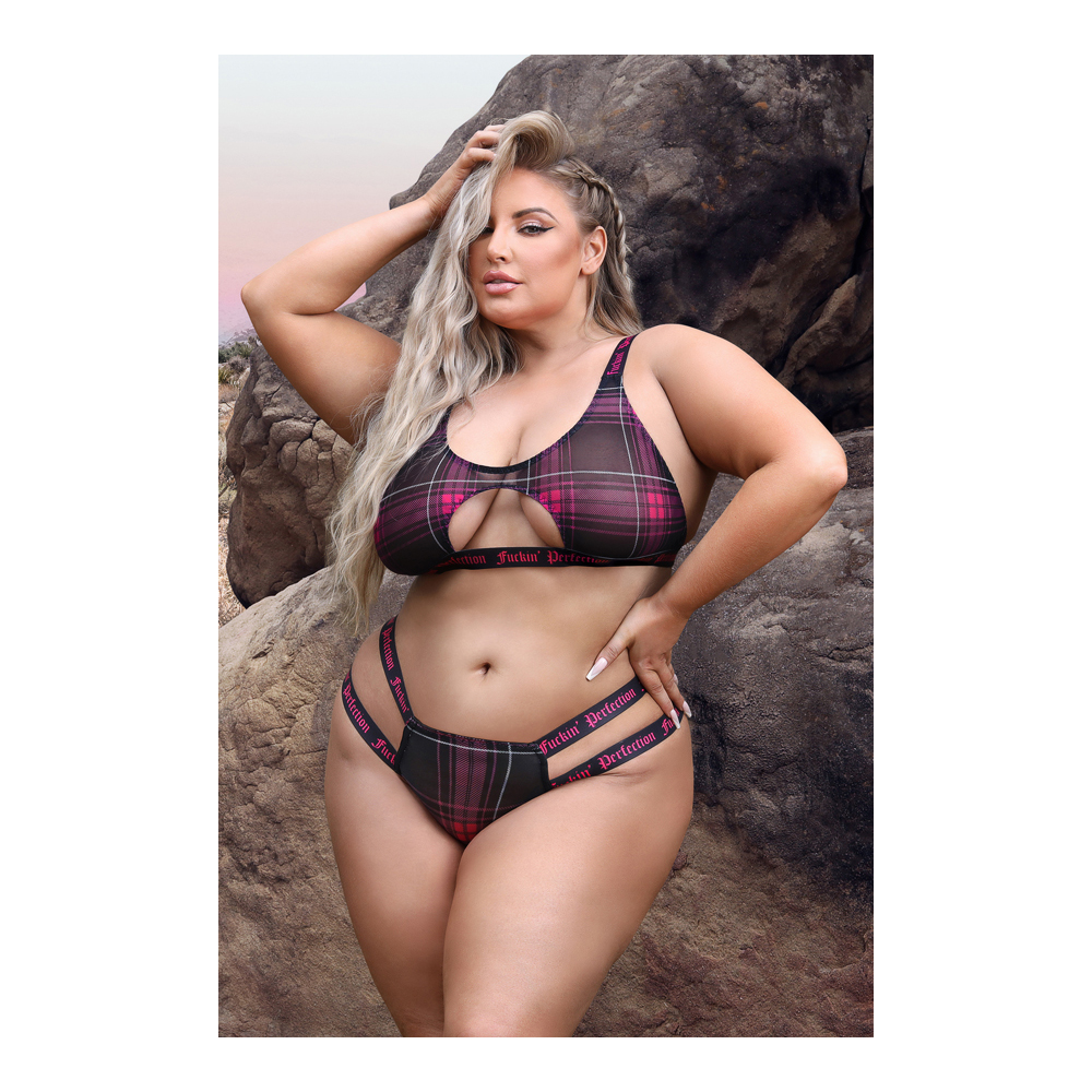 Fuckin' Perfection Cutout Bralette & Panty Queen Size 2 Fuckin' Perfection Cutout Bralette & Panty Queen Size - Image 2