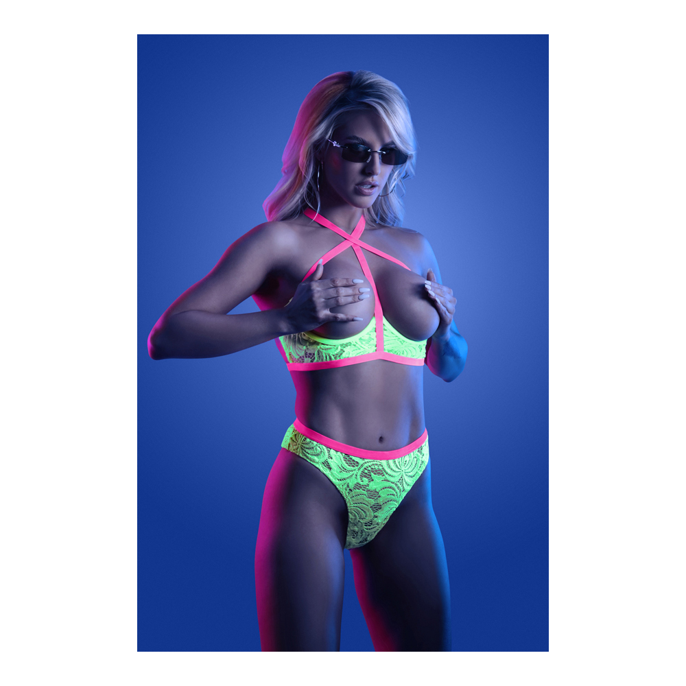 Persuasive Open Cup Bra & Panty S/M 2 Persuasive Open Cup Bra & Panty S/M - Image 2
