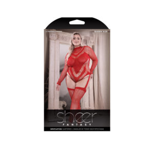 Infatuation Open Back Long Sleeve Teddy Bodystocking Queen