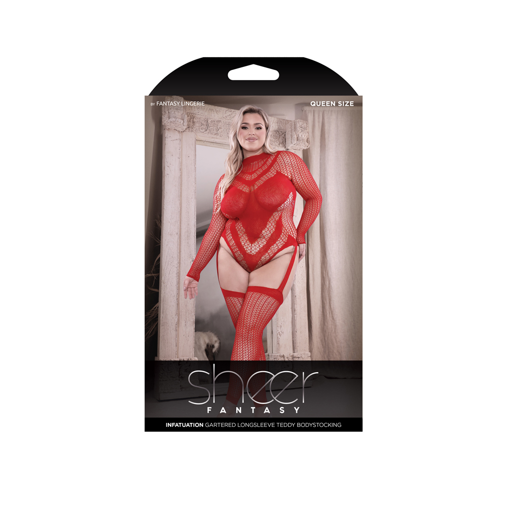 Infatuation Open Back Long Sleeve Teddy Bodystocking Queen 1 Infatuation Open Back Long Sleeve Teddy Bodystocking Queen
