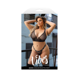 Baddie Longline Bralette & Panty Queen Size