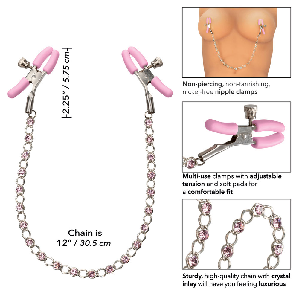 Nipple Play Crystal Chain Nipple Clamps 3 Nipple Play Crystal Chain Nipple Clamps - Image 3