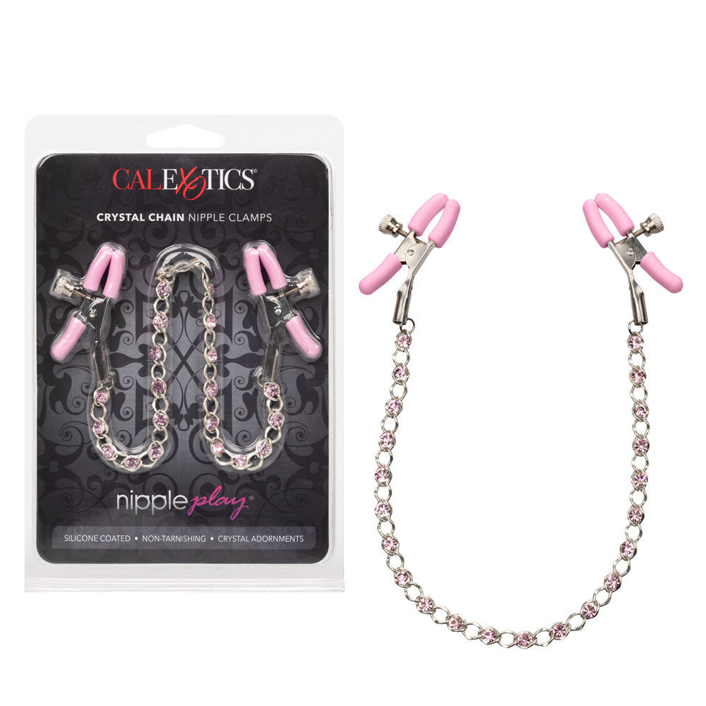 Nipple Play Crystal Chain Nipple Clamps 1 Nipple Play Crystal Chain Nipple Clamps